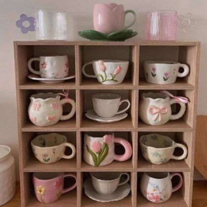 Set de Tazas Artesanales Petal & Bow