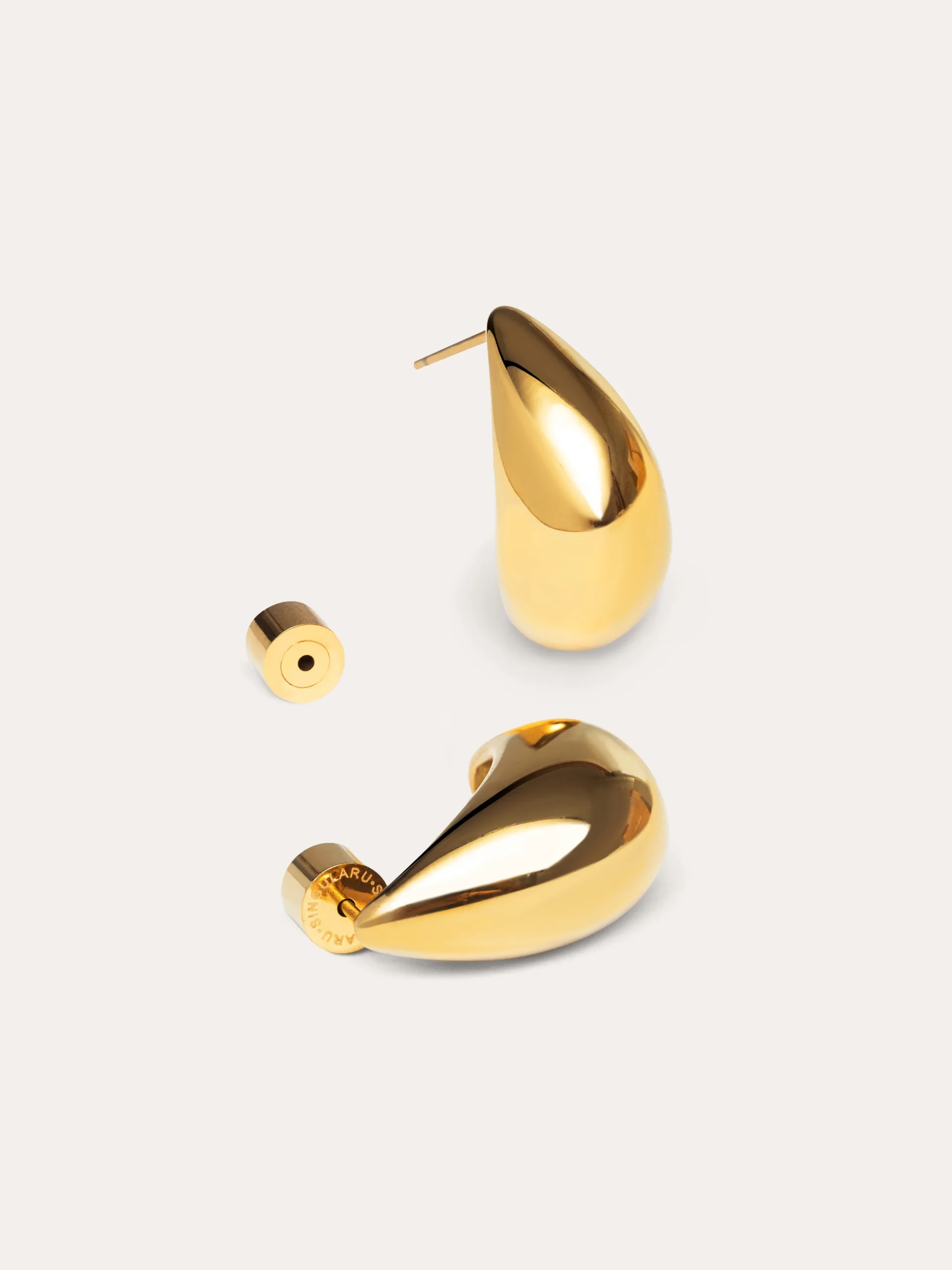 PENDIENTES DE GOTA BAÑADOS EN ORO - Imagen 2
